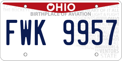 OH license plate FWK9957