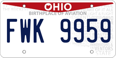 OH license plate FWK9959