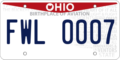 OH license plate FWL0007