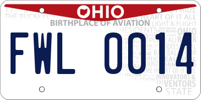 OH license plate FWL0014