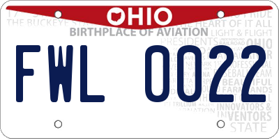 OH license plate FWL0022