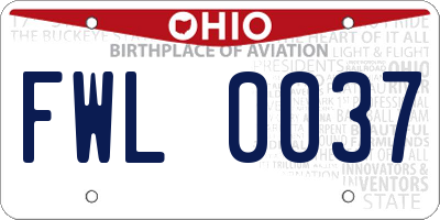 OH license plate FWL0037