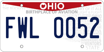 OH license plate FWL0052