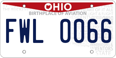 OH license plate FWL0066