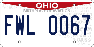 OH license plate FWL0067