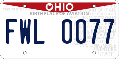OH license plate FWL0077