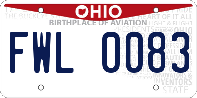 OH license plate FWL0083
