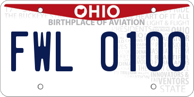 OH license plate FWL0100