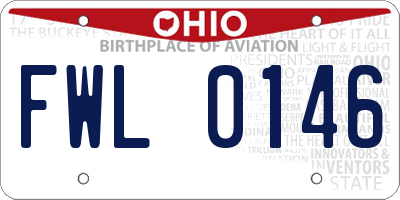 OH license plate FWL0146