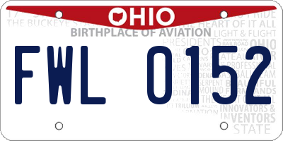 OH license plate FWL0152