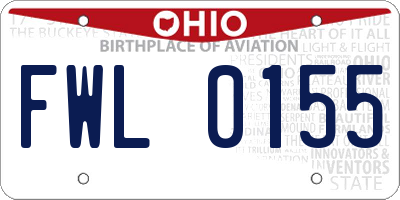 OH license plate FWL0155