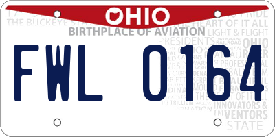 OH license plate FWL0164