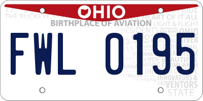 OH license plate FWL0195