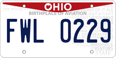 OH license plate FWL0229