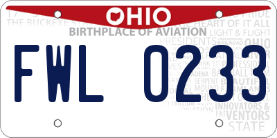 OH license plate FWL0233