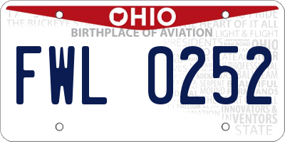 OH license plate FWL0252
