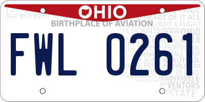 OH license plate FWL0261
