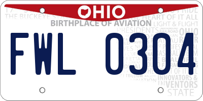 OH license plate FWL0304
