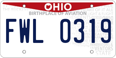 OH license plate FWL0319