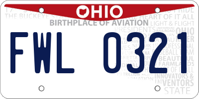 OH license plate FWL0321