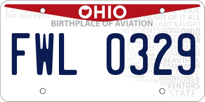 OH license plate FWL0329
