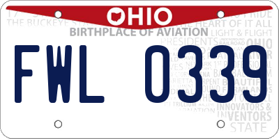 OH license plate FWL0339