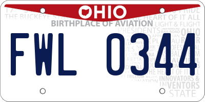 OH license plate FWL0344