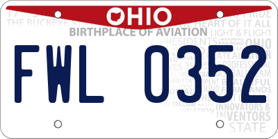 OH license plate FWL0352