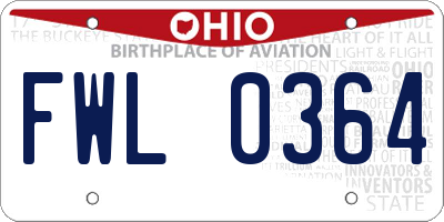 OH license plate FWL0364