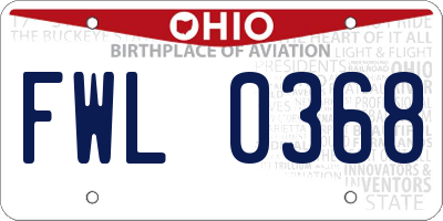 OH license plate FWL0368