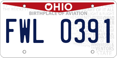OH license plate FWL0391
