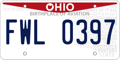 OH license plate FWL0397