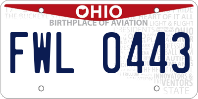 OH license plate FWL0443