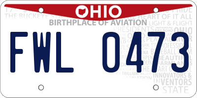 OH license plate FWL0473