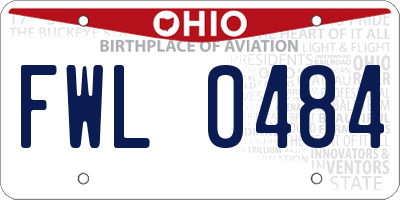 OH license plate FWL0484