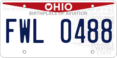 OH license plate FWL0488