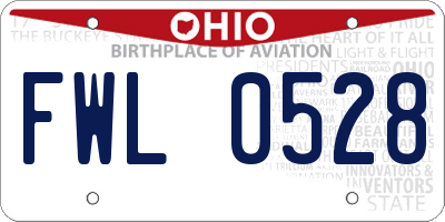 OH license plate FWL0528