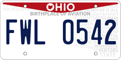 OH license plate FWL0542
