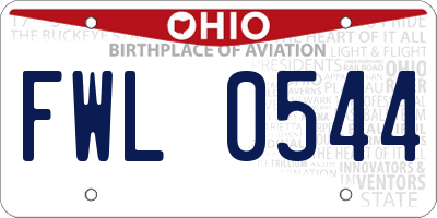 OH license plate FWL0544