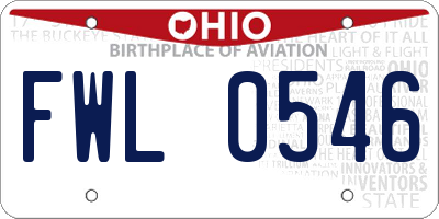 OH license plate FWL0546