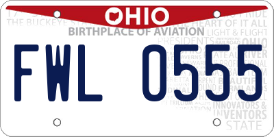 OH license plate FWL0555