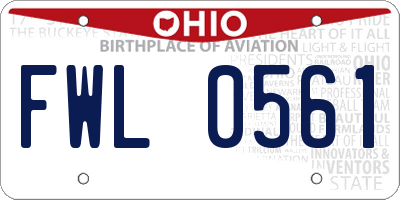 OH license plate FWL0561