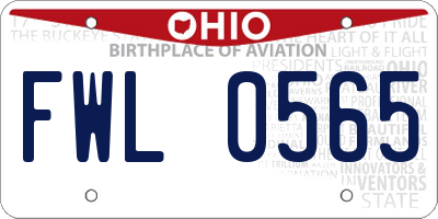 OH license plate FWL0565