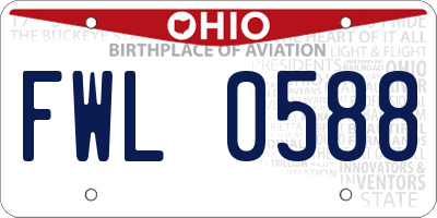 OH license plate FWL0588