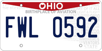 OH license plate FWL0592