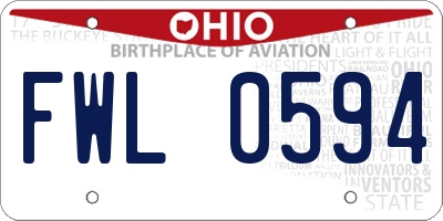 OH license plate FWL0594