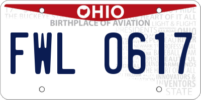 OH license plate FWL0617