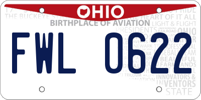 OH license plate FWL0622