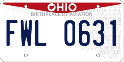 OH license plate FWL0631