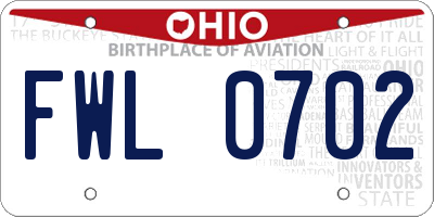 OH license plate FWL0702